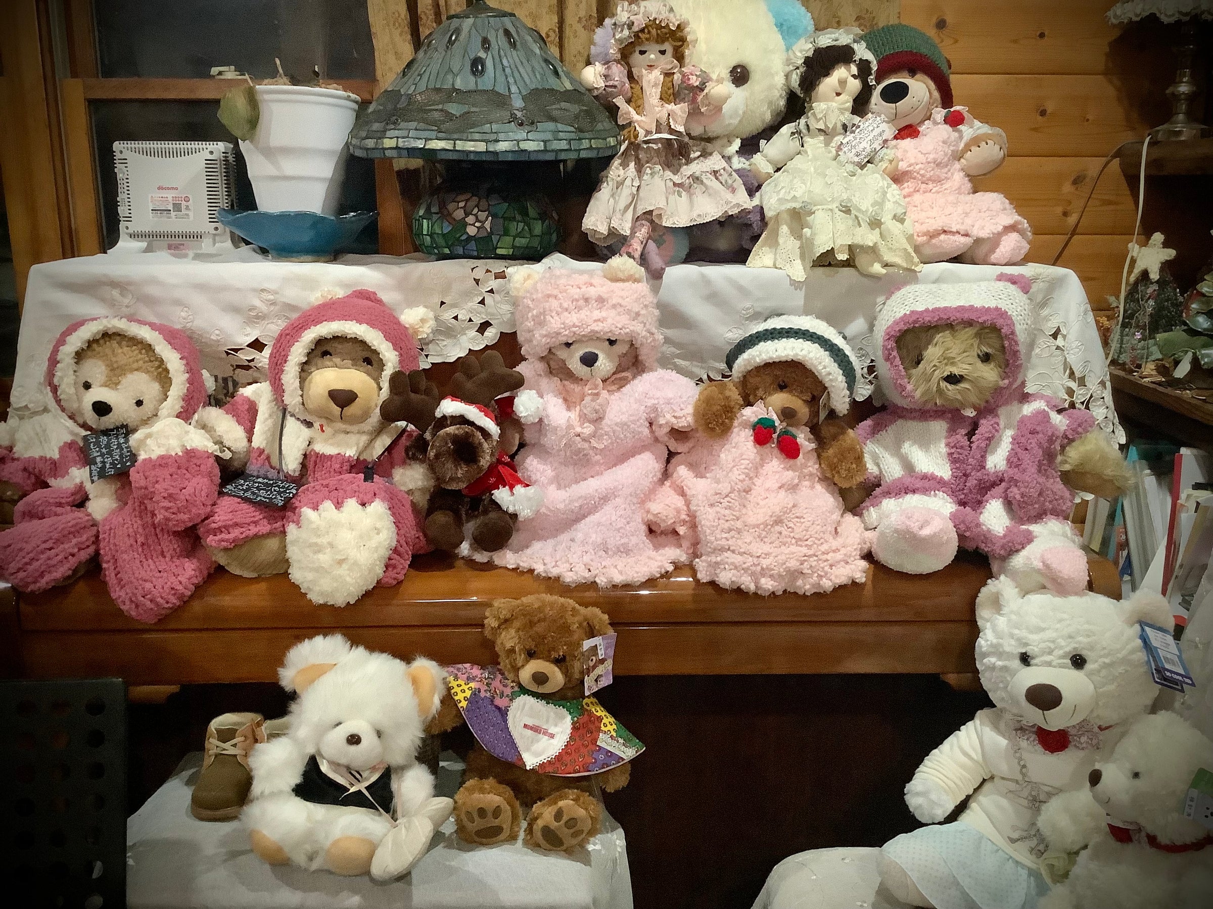 モモコハウス テディベア ピンク エプロン ポシェット ヘッドドレス モモコハウス テディベア ピンク エプロン ポシェット ヘッドドレス